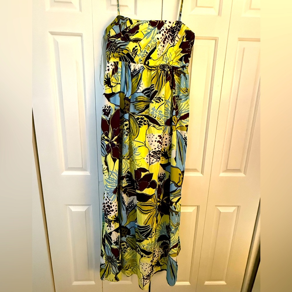 Tanya Taylor Floral Strapless Maxi Dress